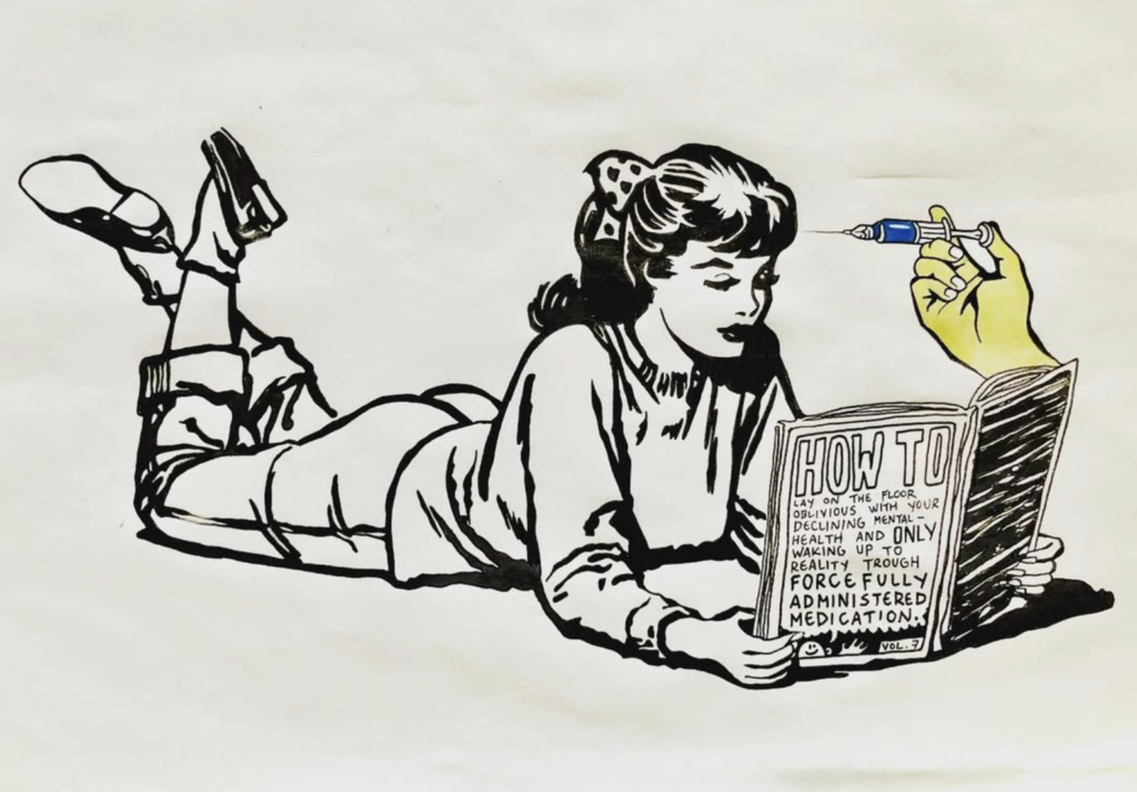 Woman reading a newspaper