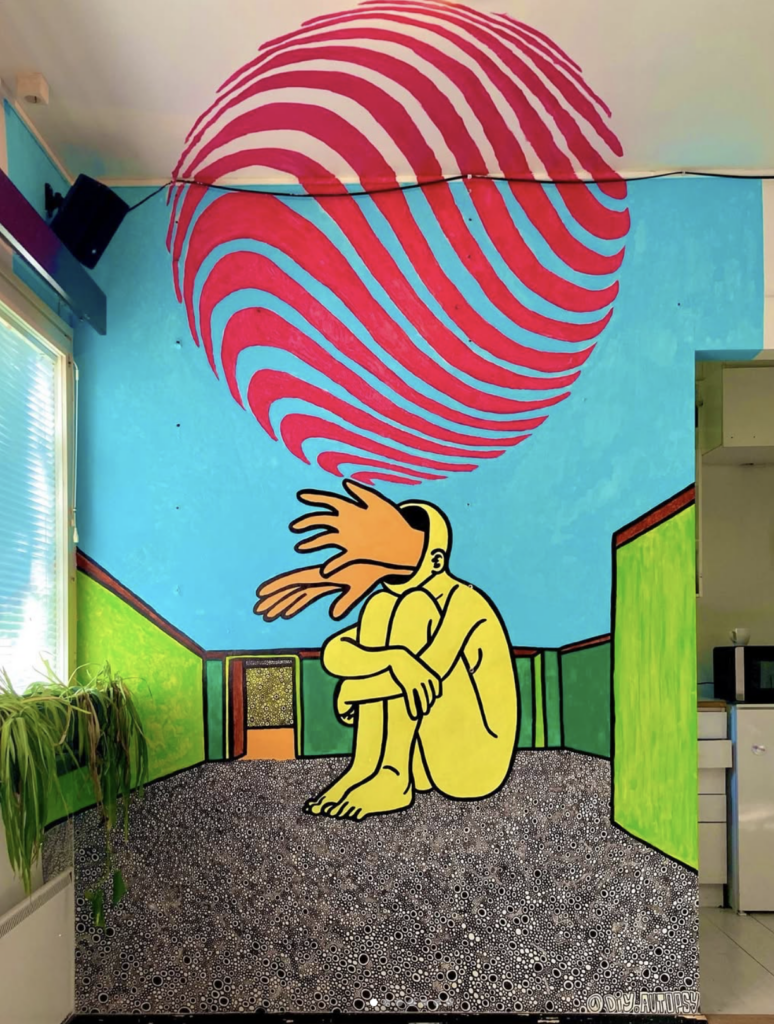 Abstract wall mural