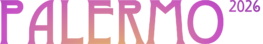 Text: "Palermo 2026" with gradient color fill